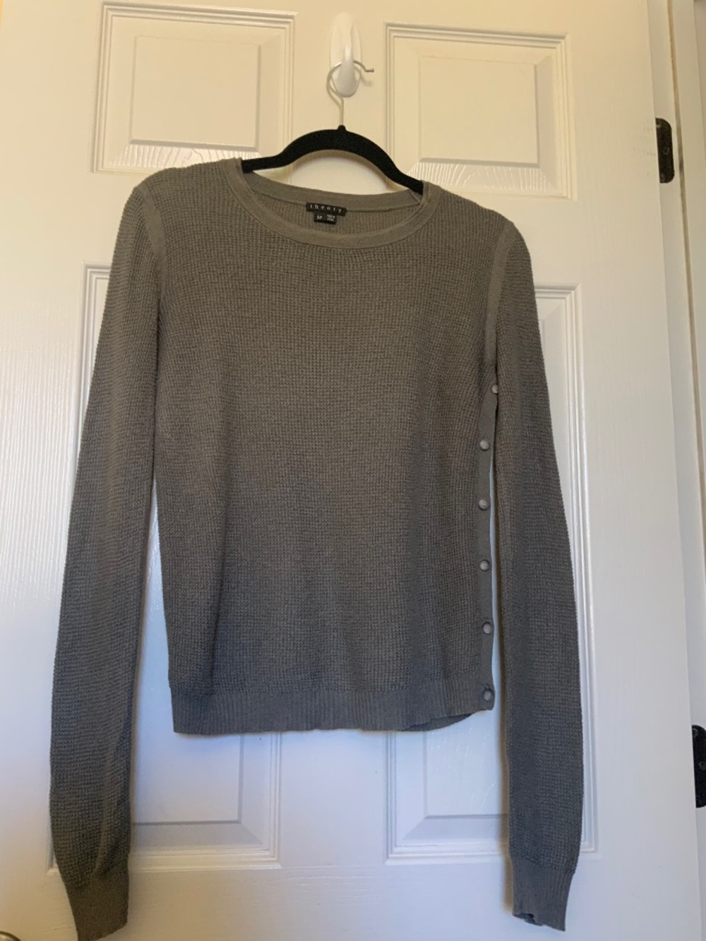 Theory Womens Waffle Knit Open Weave Sweater